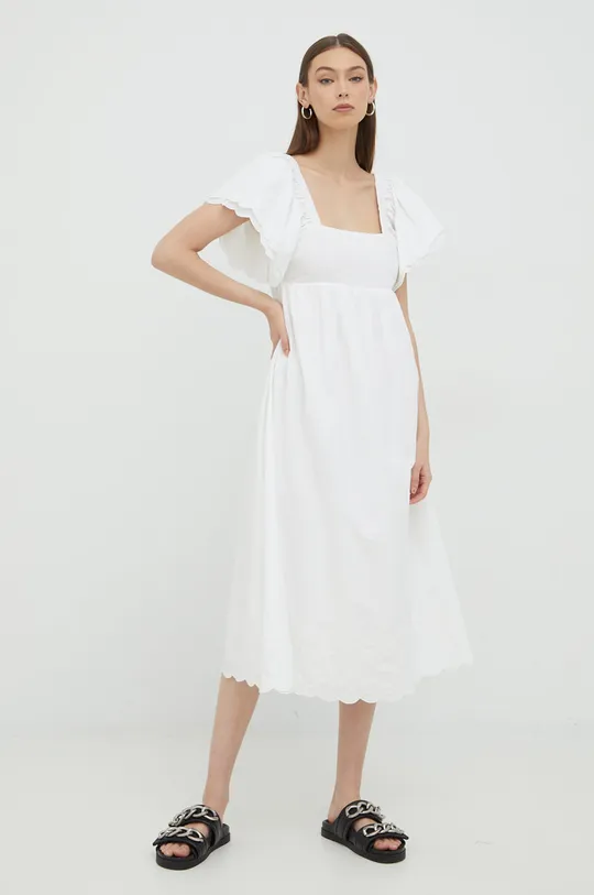 λευκό Βαμβακερό φόρεμα Notes du Nord Γυναικεία