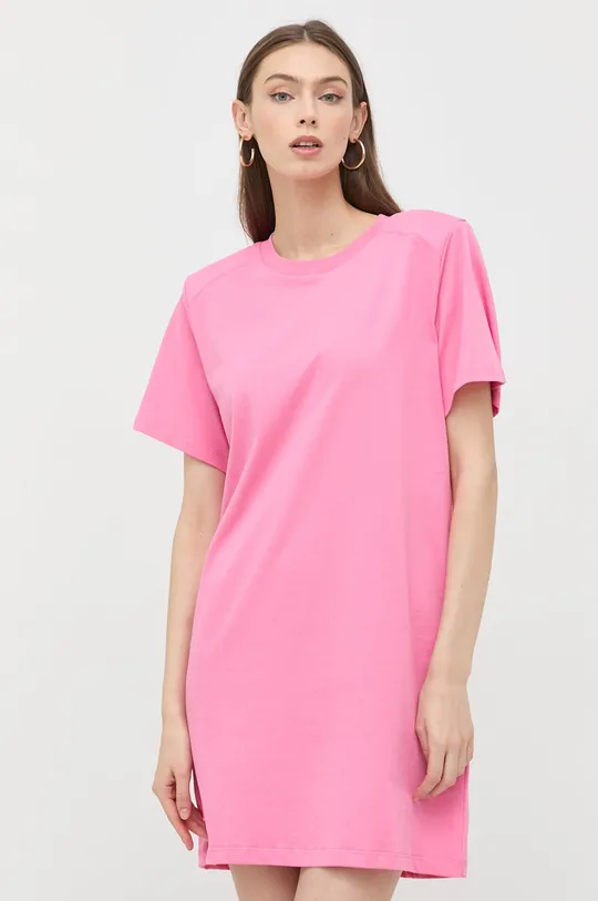 Βαμβακερό φόρεμα Notes du Nord ροζ