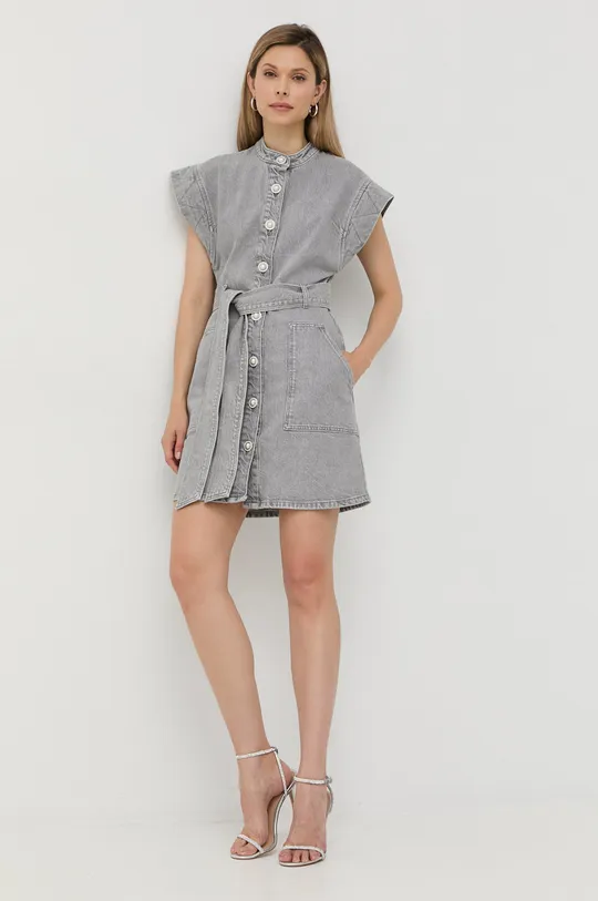 Rifľové šaty Custommade sivá