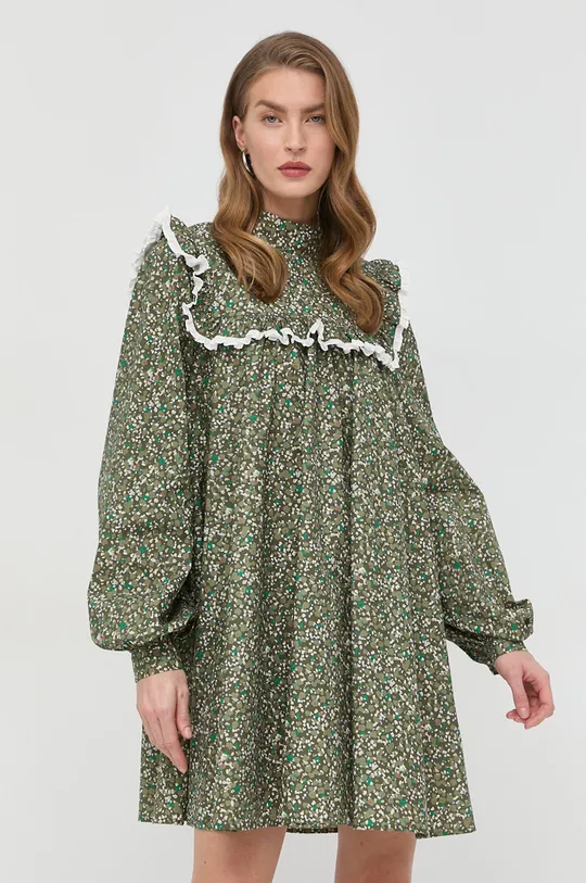 Βαμβακερό φόρεμα Custommade Kinna πράσινο