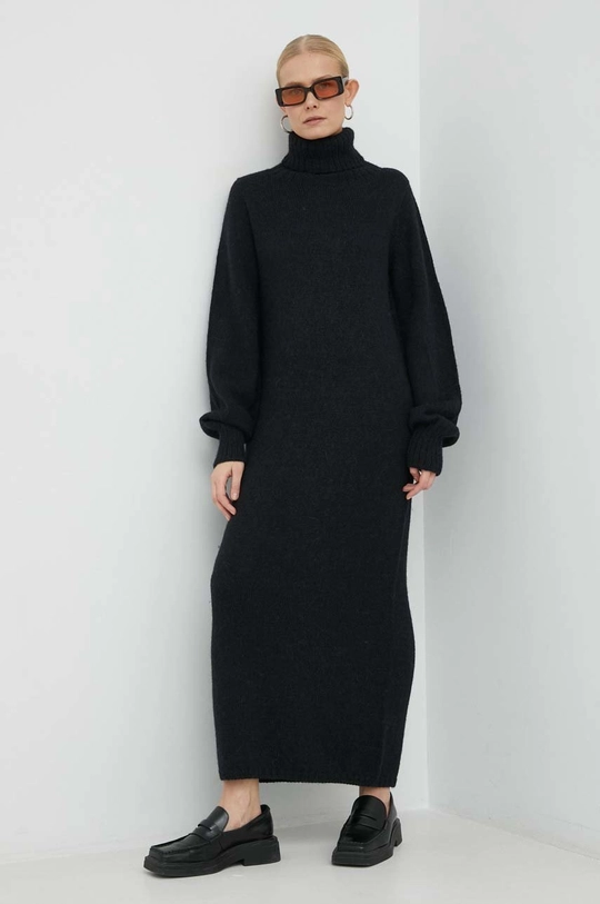 crna Vunena haljina Herskind Tipp Knit Dress Ženski