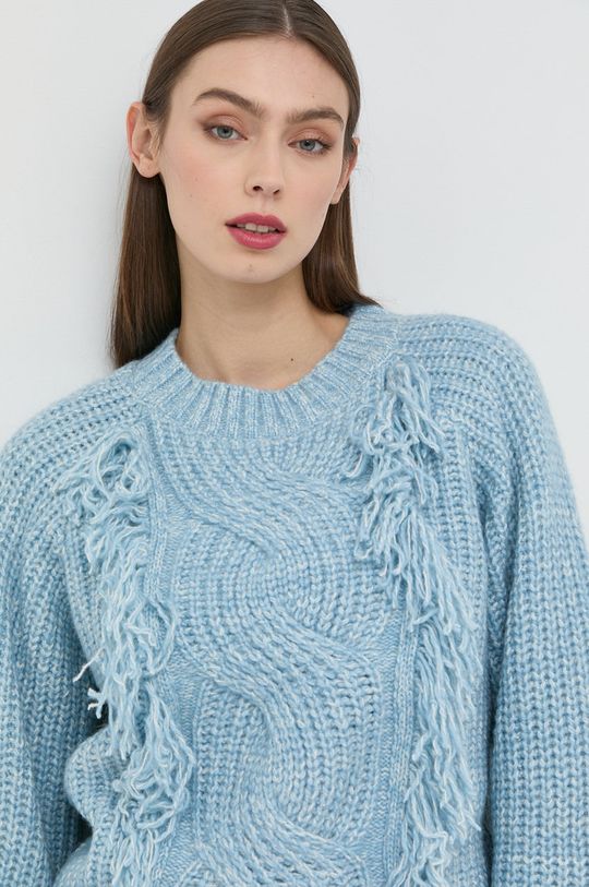 niebieski Silvian Heach sweter z domieszką wełny
