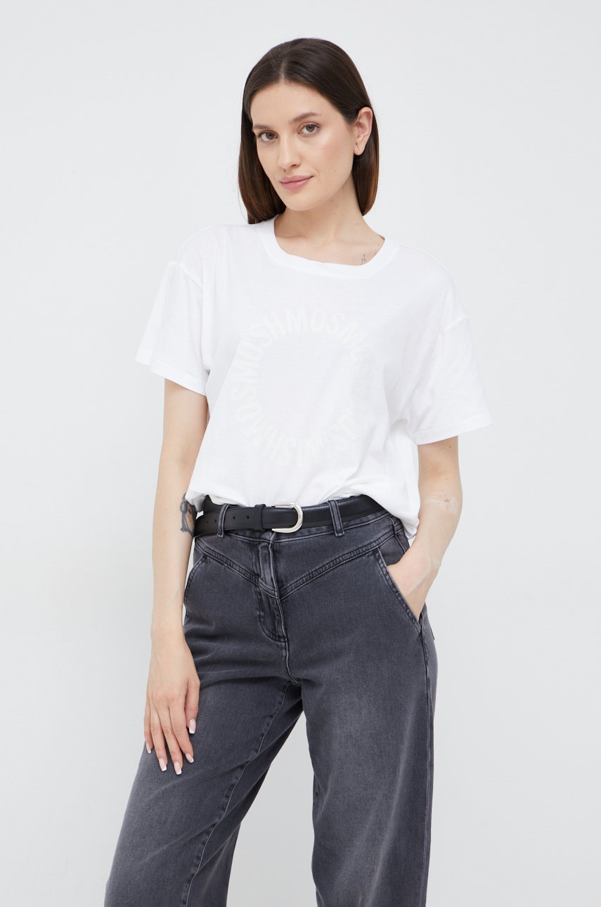 Хлопковая футболка Mos Mosh цвет белый | ANSWEAR.ua