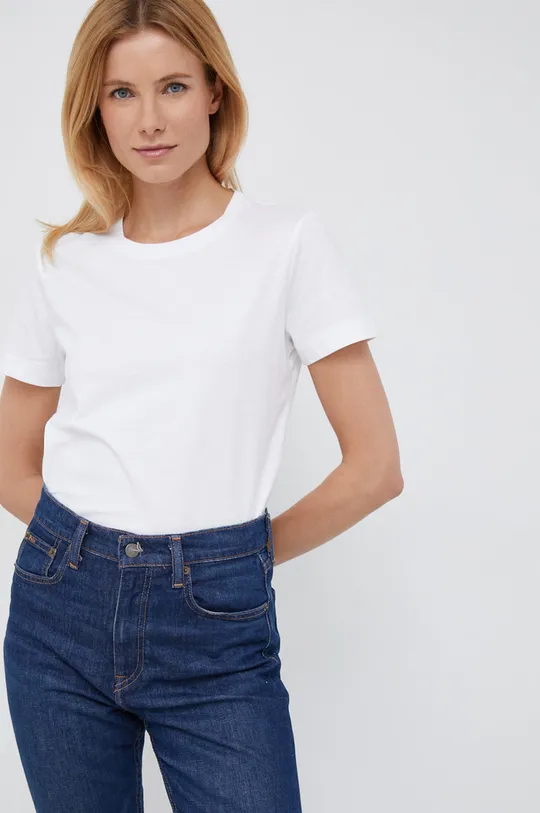 λευκό Βαμβακερό μπλουζάκι Gant Γυναικεία