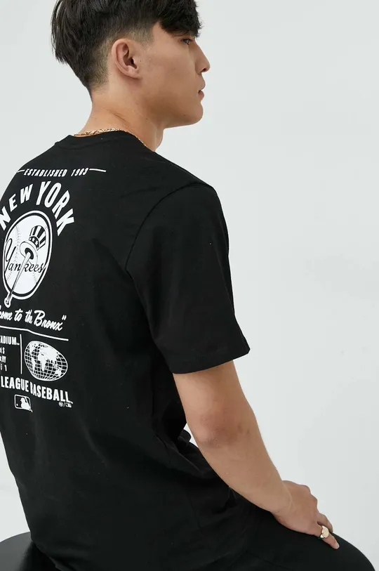 μαύρο Βαμβακερό μπλουζάκι 47 brand Mlb New York Yankees Ανδρικά