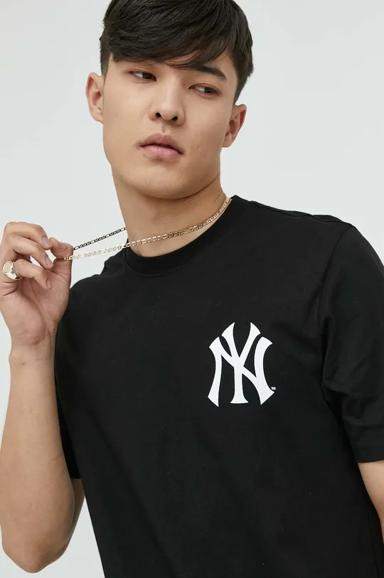 črna Bombažna kratka majica 47brand Mlb New York Yankees
