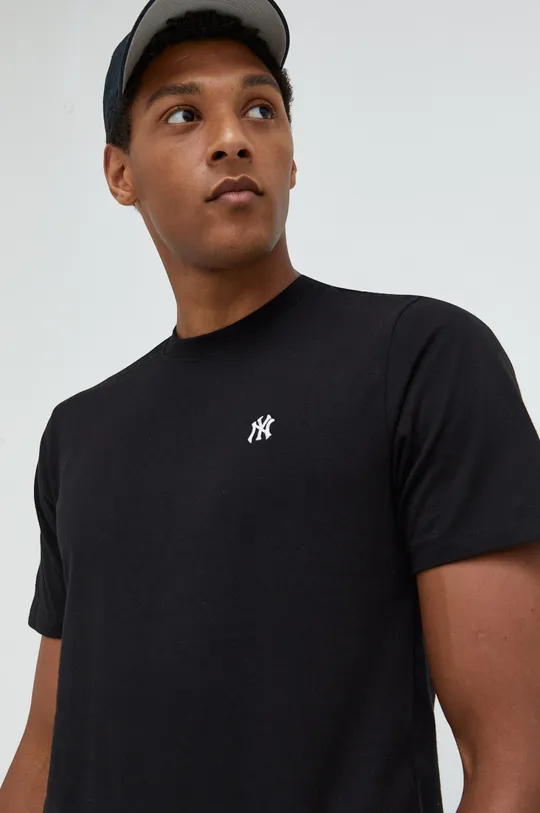 μαύρο Βαμβακερό μπλουζάκι 47 brand Mlb New York Yankees Shadow Original MLB New York Yankees Ανδρικά