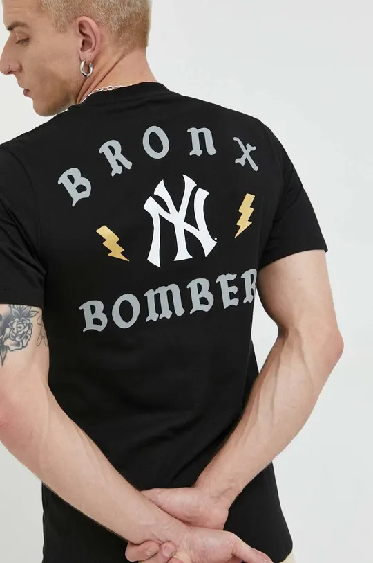 μαύρο Βαμβακερό μπλουζάκι 47 brand Mlb New York Yankees Ανδρικά