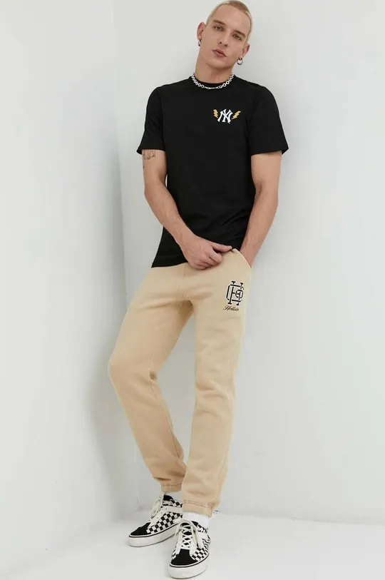 Βαμβακερό μπλουζάκι 47 brand Mlb New York Yankees μαύρο