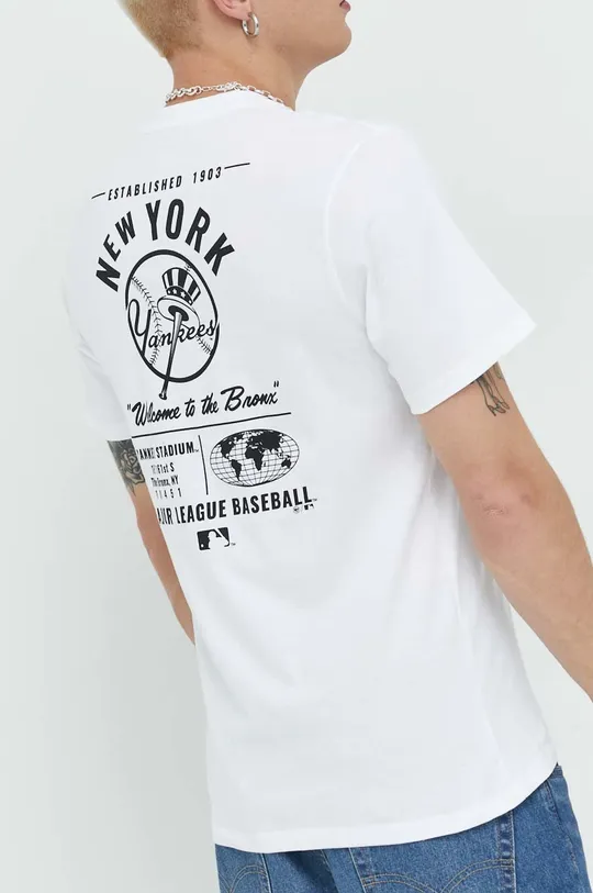 белый Хлопковая футболка 47brand Mlb New York Yankees