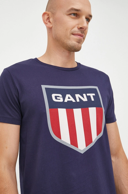 granatowy Gant t-shirt bawełniany