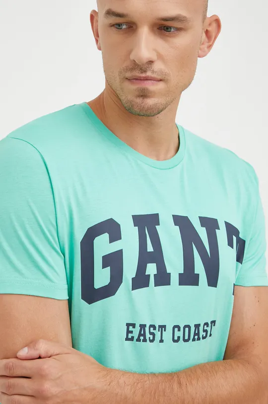 tyrkysová Bavlnené tričko Gant