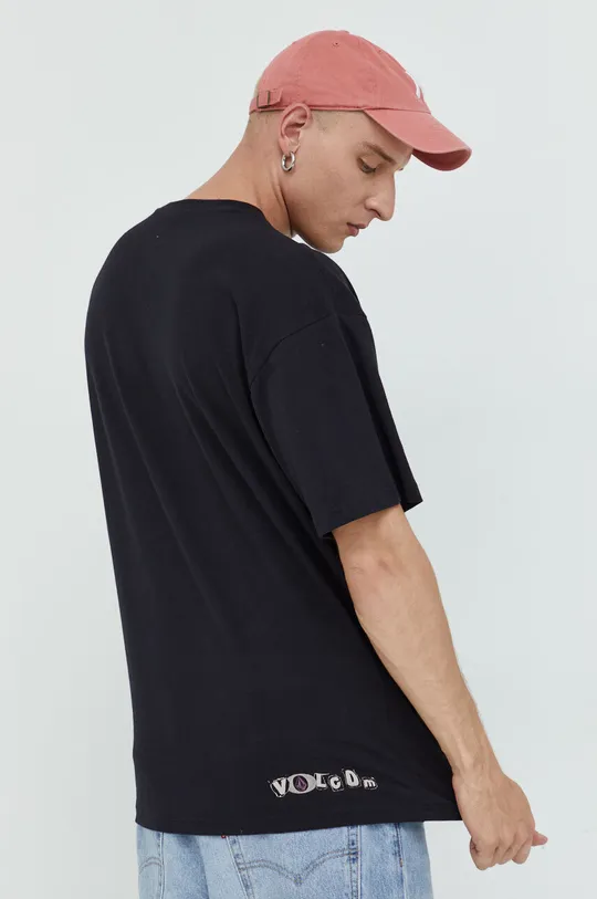 czarny Volcom t-shirt bawełniany