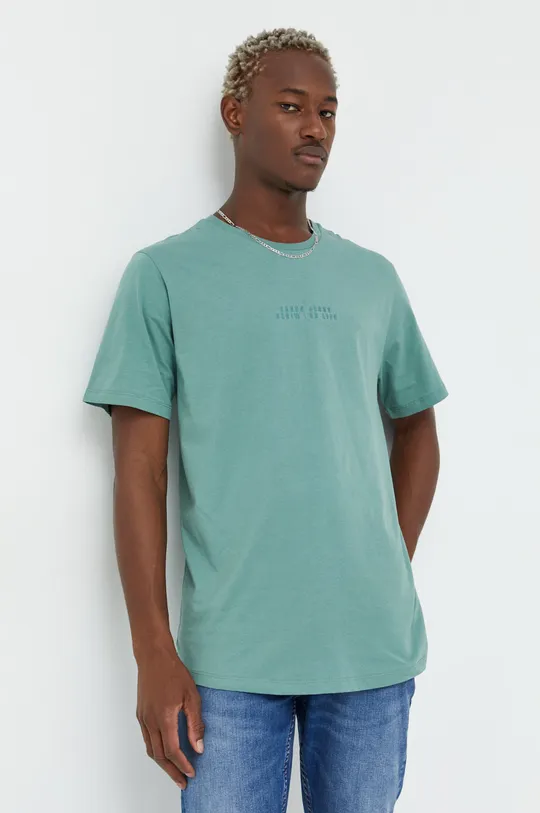 зелений Бавовняна футболка Cross Jeans