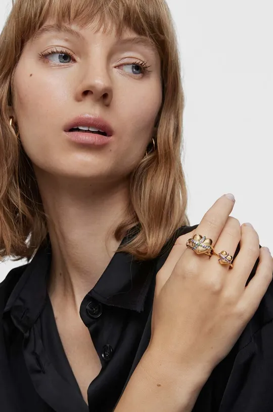Срібний перстень з позолотою Tous Напівдорогоцінне каміння, Срібло покрите 18-каратним золотом