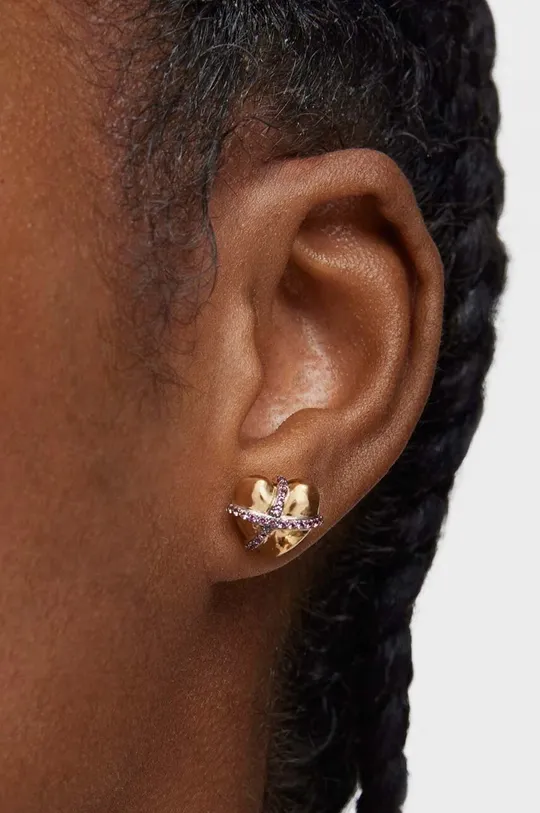 Tous aranyozott ezüst fülbevaló 18k arannyal aranyozott ezüst, Rodonit