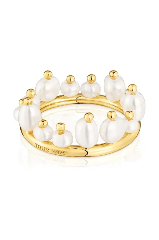 Δαχτυλίδι από επιχρυσωμένο ασήμι Tous 14 Μαργαριτάρι, Επιχρυσωμένο με χρυσό 18 καρατίων