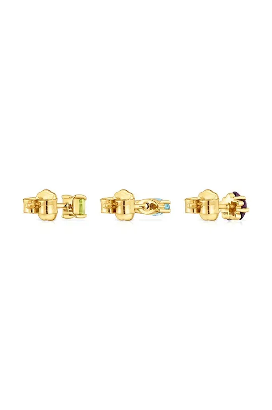 Ασημένια επιχρυσωμένα σκουλαρίκια Tous 3-pack Επιχρυσωμένο με χρυσό 18 καρατίων, αμέθυστος, Topaz, Περιντότ