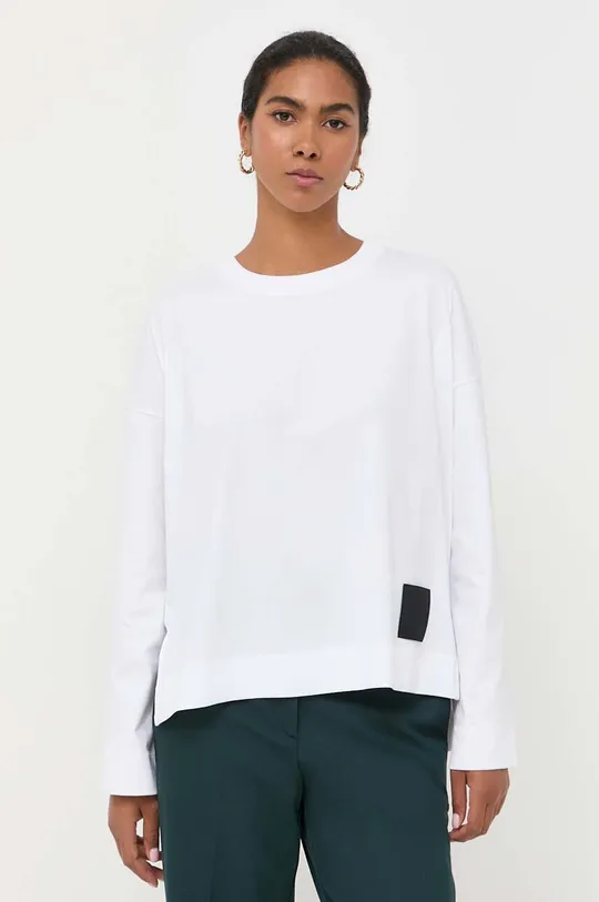 λευκό Βαμβακερή μπλούζα με μακριά μανίκια Liviana Conti Γυναικεία
