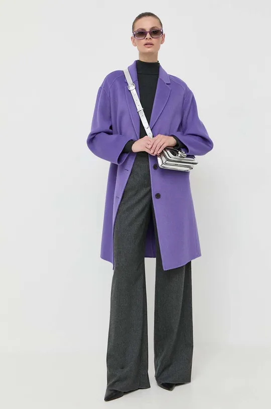 fialová Vlnený kabát Beatrice B Dámsky