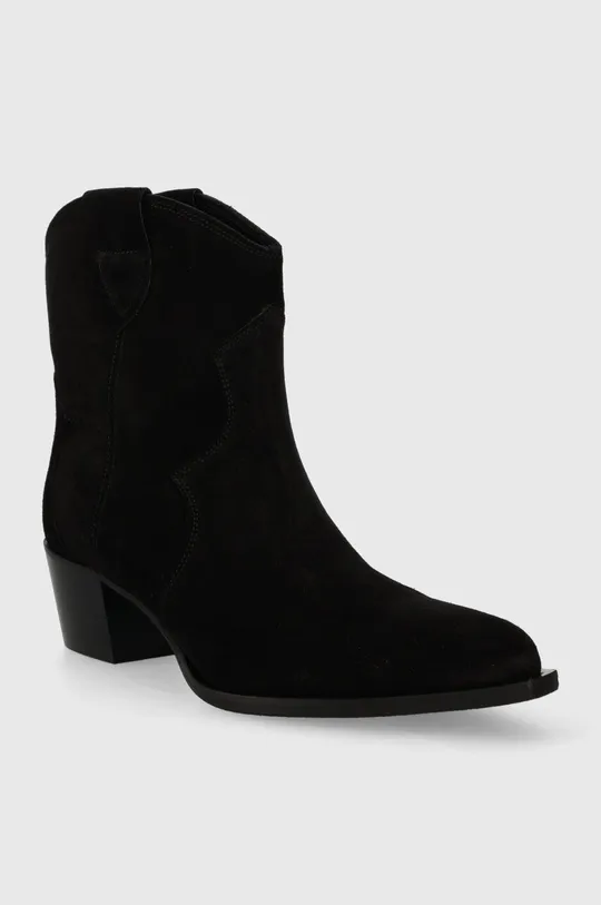 Semišové kovbojské topánky Charles Footwear Viola čierna