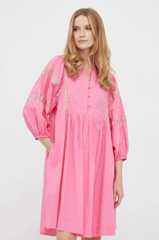 ροζ Βαμβακερό φόρεμα Rich & Royal Γυναικεία