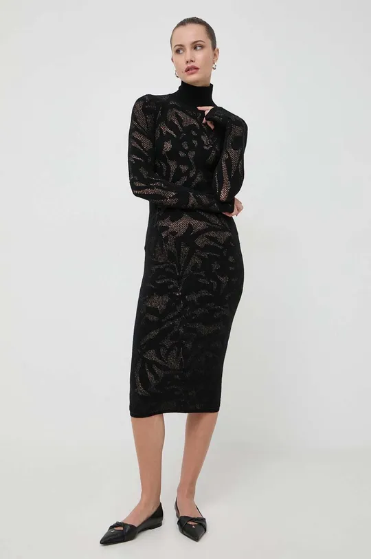 Μάλλινο φόρεμα Liviana Conti μαύρο