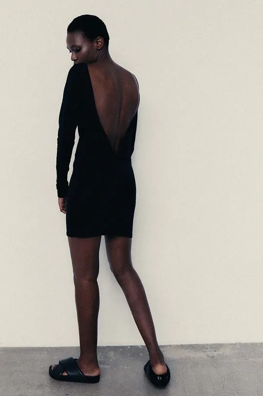 Βαμβακερό φόρεμα MUUV. μαύρο