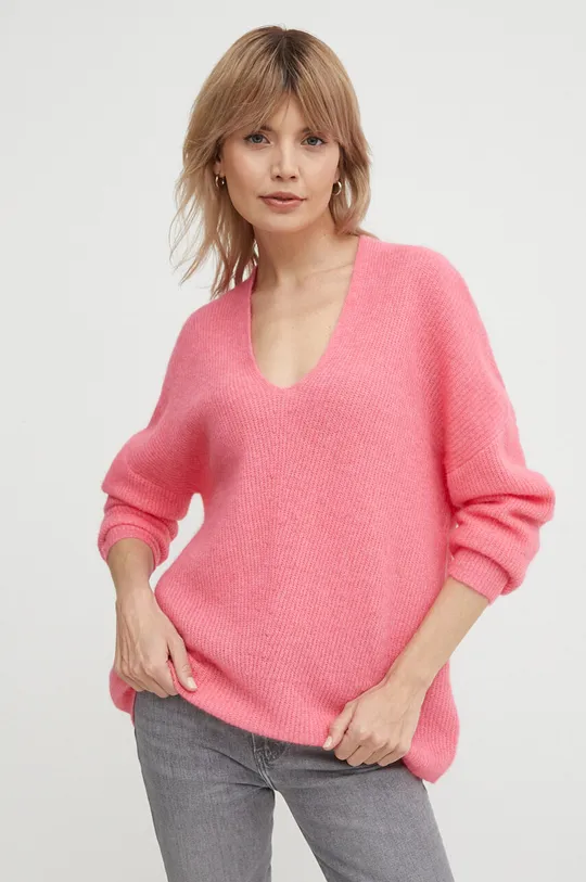 roza Vuneni pulover Mos Mosh Ženski