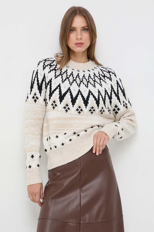 bézs Silvian Heach gyapjúkeverék pulóver
