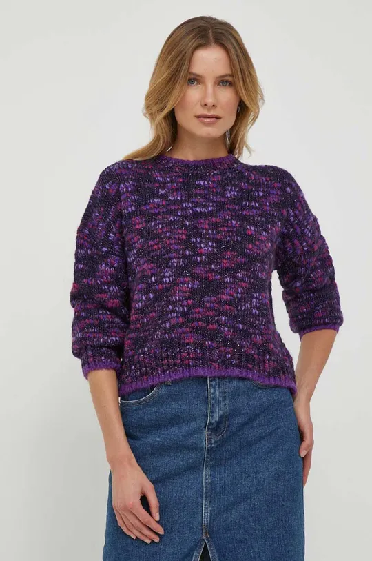 fioletowy Rich & Royal sweter z domieszką wełny