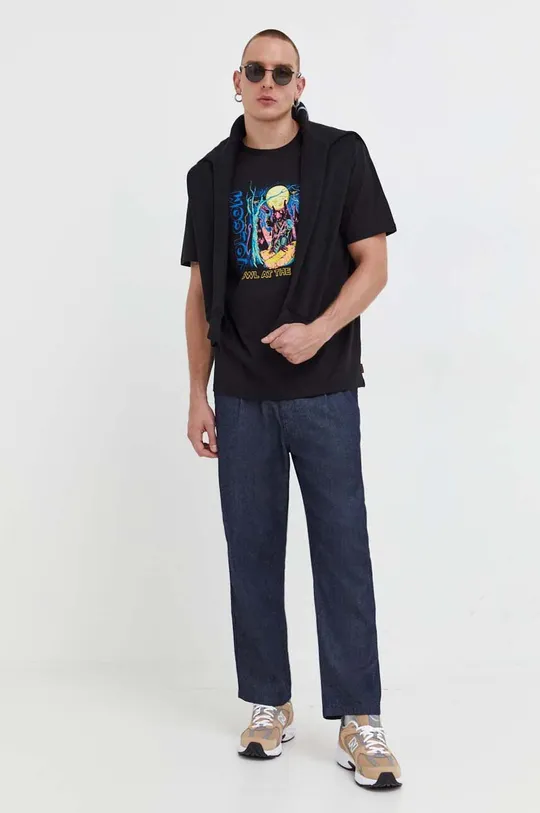 Bombažna kratka majica Volcom x Max Sherman črna