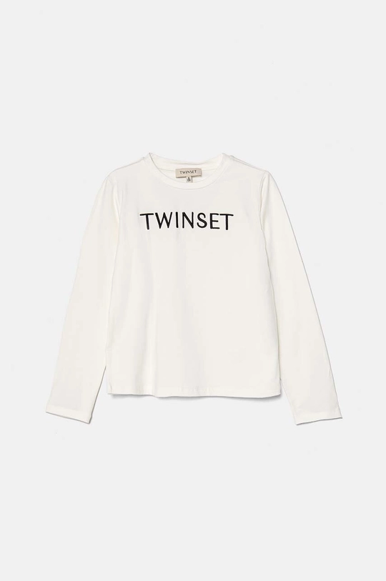 Twinset longsleeve dziecięcy aplikacja biały 242GJ2075.128.170