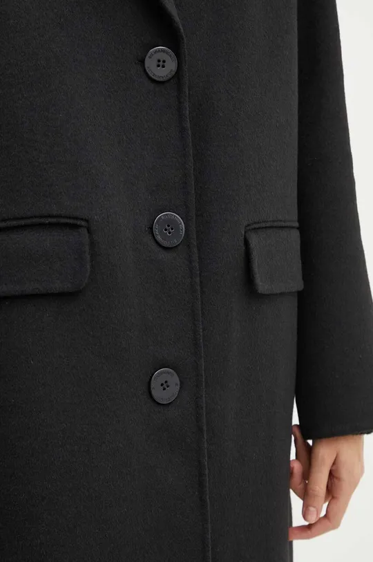 Вовняне пальто Silvian Heach BRIESE GPA24017CP чорний