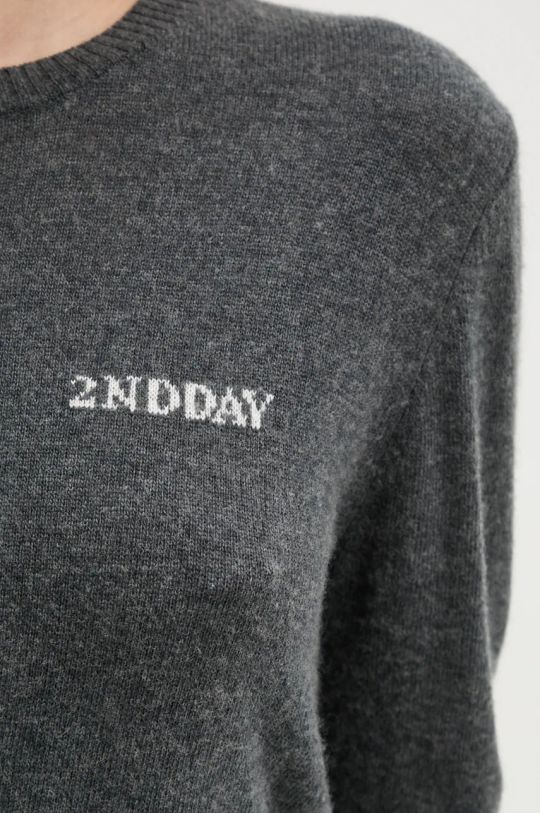 2NDDAY sweter z domieszką wełny Lance TT 2245343408 szary