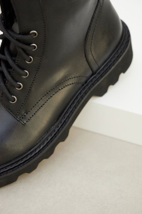 černá Kožené kotníkové boty Answear Lab