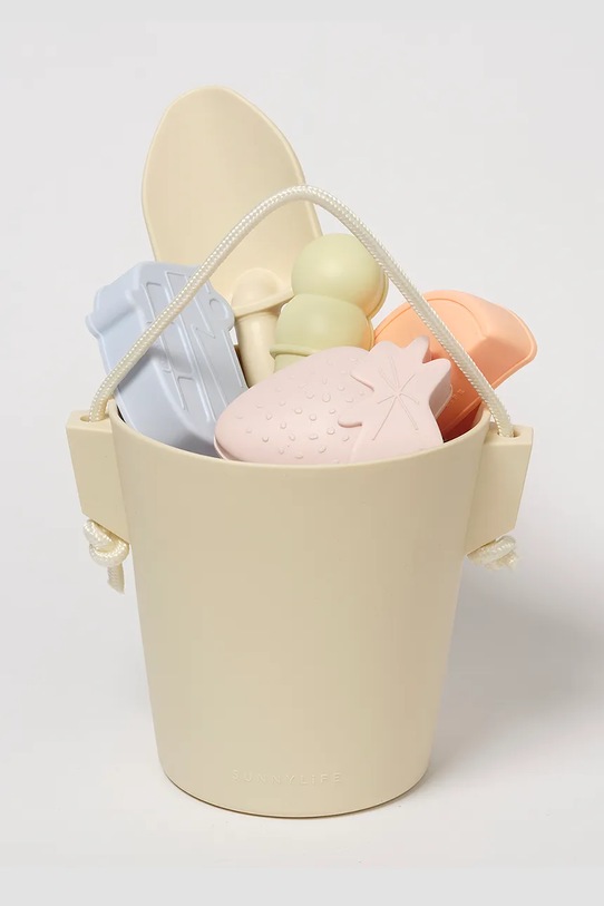 SunnyLife homokozós játékkészlet Silicone Bucket & Spade Set App 6 db S51SSBML többszínű AA00