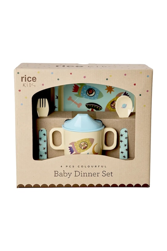 Rice zestaw obiadowy dla dziecka 22,5 x 11 x 25 cm BABOX.4ZDSPA multicolor