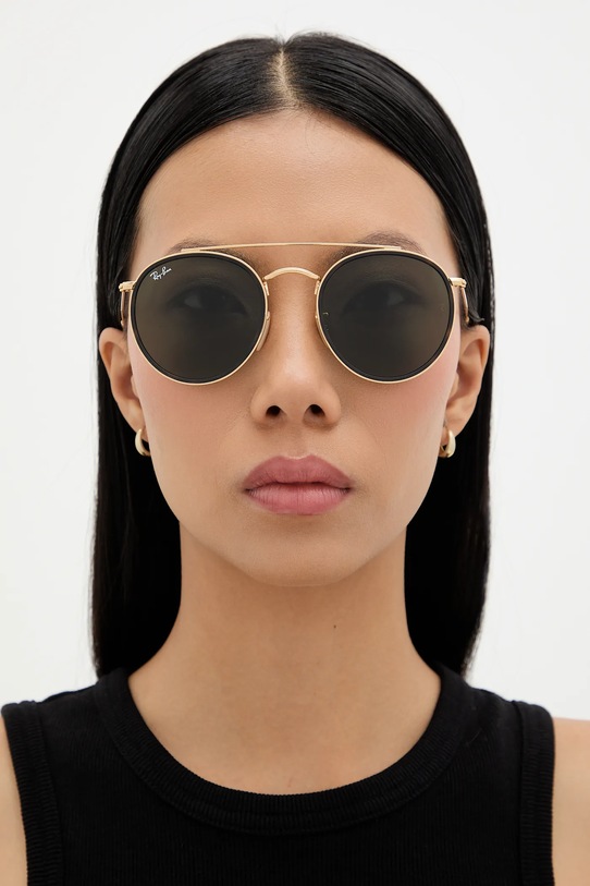 Ray-Ban - Очила Round Double Bridge 0RB3647N.51.001 черен