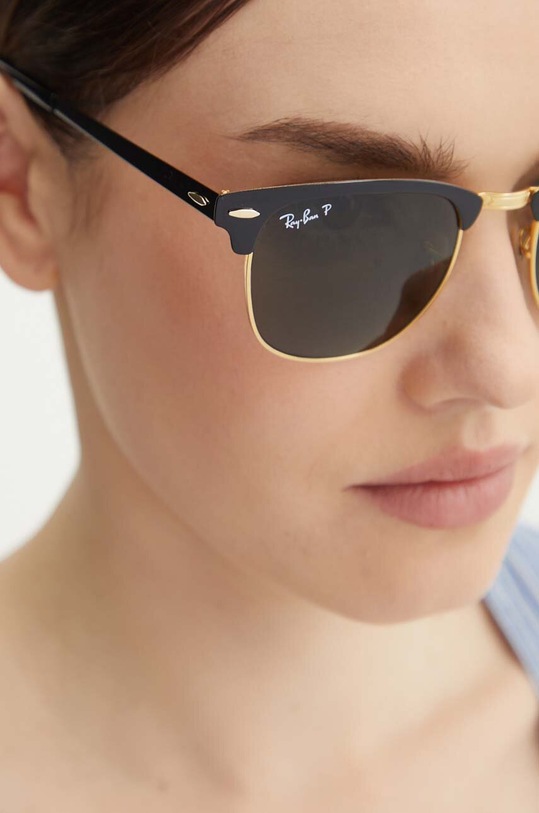 Ray-Ban – Okulary CLUBMASTER METAL 0RB3716.187/58.51.D szary