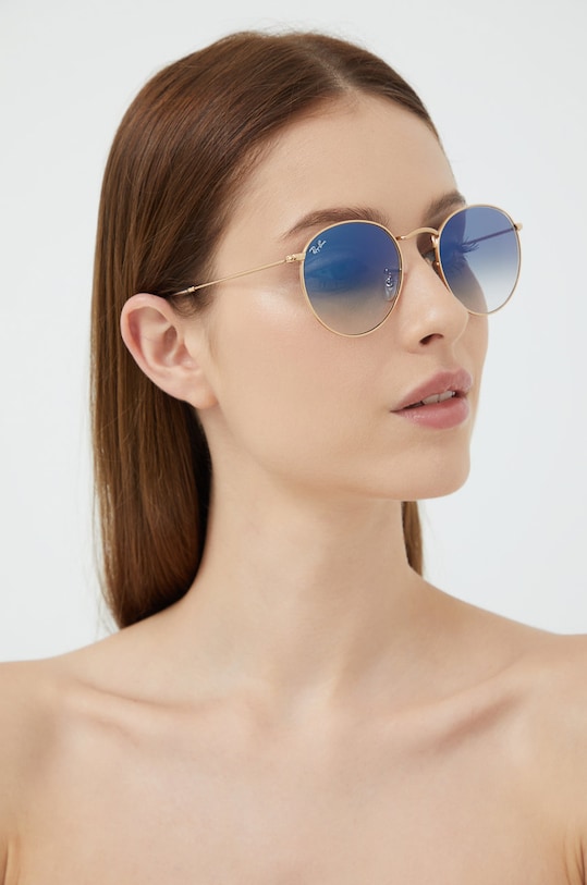 Ray-Ban – Okulary ROUND METAL złoty 0RB3447N.001/3F.53.D