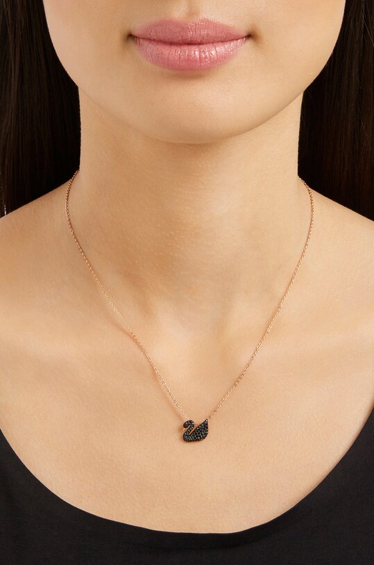 Dodatki Swarovski ogrlica Iconic Swan 5204133 zlata