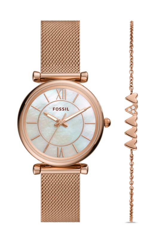 Fossil - Hodinky a náramok ES5058SET ružová ES5058SET