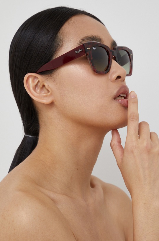 Ray-Ban okulary przeciwsłoneczne STATE STREET bordowy 0RB2186