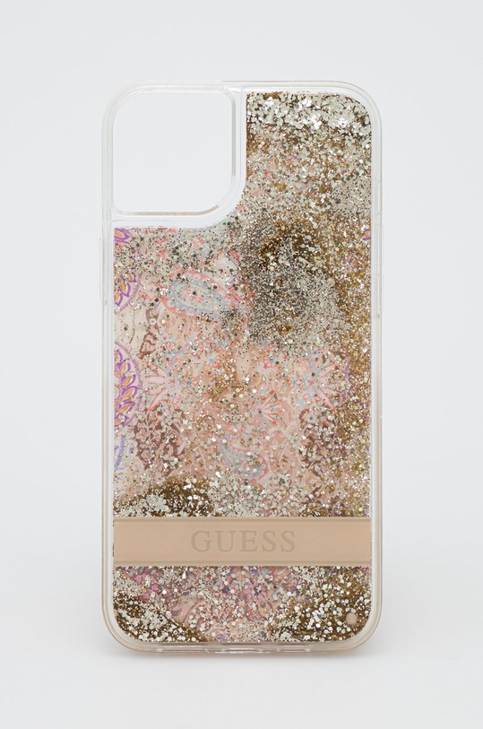 Guess etui na telefon iPhone 14 Plus 6,7" na telefon złoty GUHCP14MLFLSD