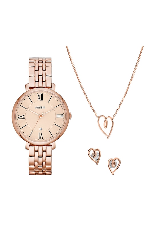 Fossil zegarek, naszyjnik i kolczyki złoty ES5252SET