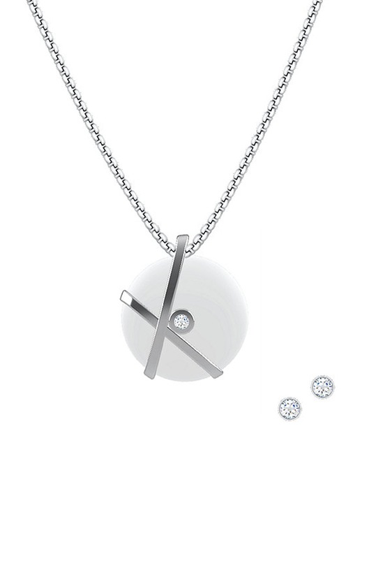 Skagen naszyjnik i kolczyki SKJB1006040 srebrny AA00