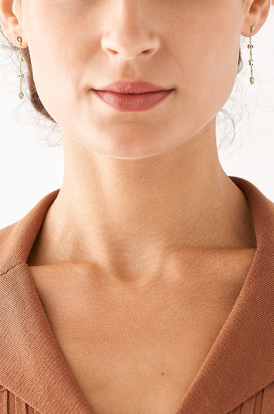 Fossil kolczyki złoty JF04123710