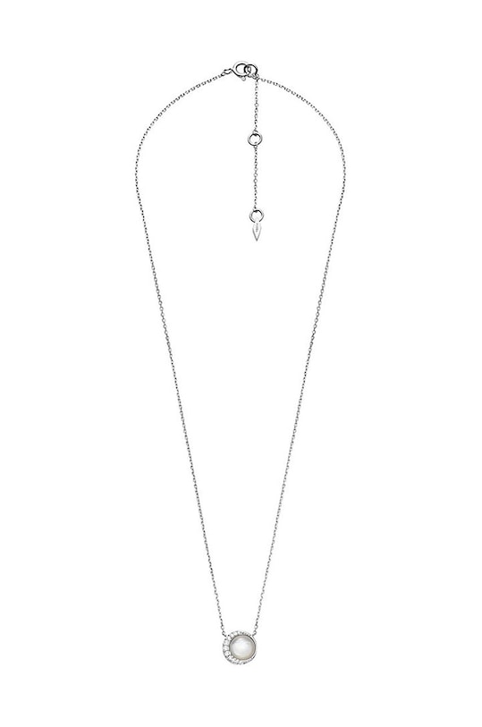 Fossil colier piatră naturală argintiu JFS00579040