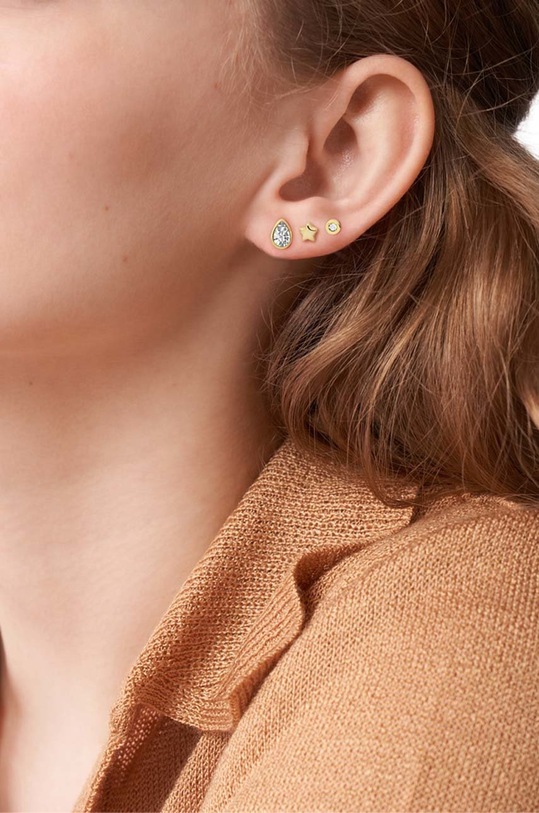 Σκουλαρίκια Fossil 3-pack χρυσαφί JA7126998